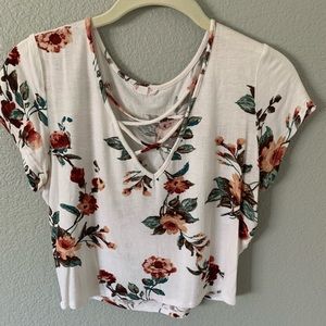 Floral V-Neck Crop Top